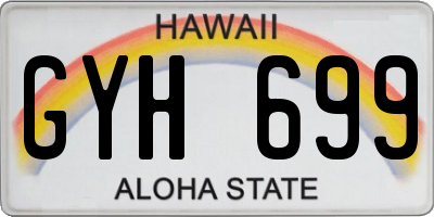HI license plate GYH699