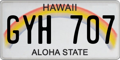 HI license plate GYH707