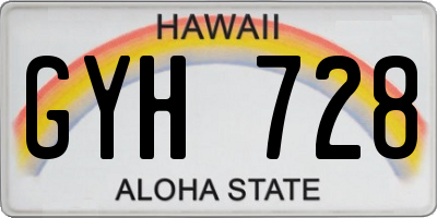 HI license plate GYH728