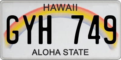 HI license plate GYH749
