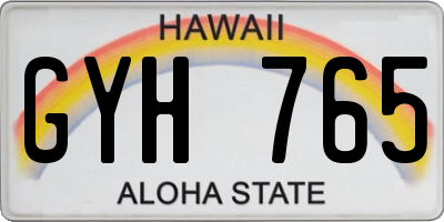HI license plate GYH765