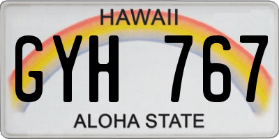 HI license plate GYH767