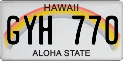 HI license plate GYH770