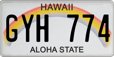 HI license plate GYH774