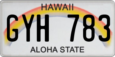 HI license plate GYH783