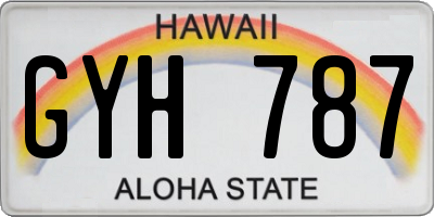 HI license plate GYH787