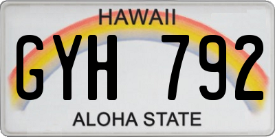 HI license plate GYH792