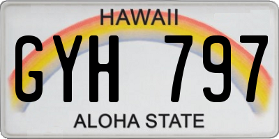 HI license plate GYH797