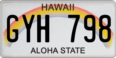 HI license plate GYH798