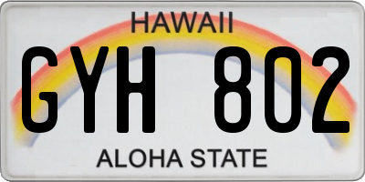 HI license plate GYH802