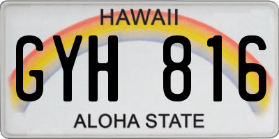 HI license plate GYH816
