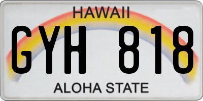 HI license plate GYH818