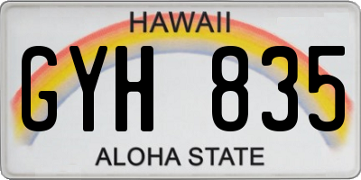 HI license plate GYH835