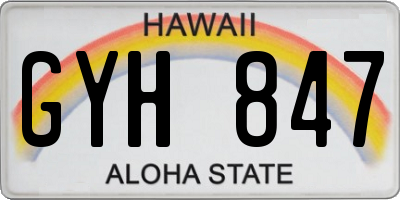 HI license plate GYH847