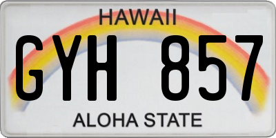 HI license plate GYH857