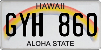 HI license plate GYH860