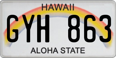 HI license plate GYH863