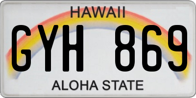 HI license plate GYH869