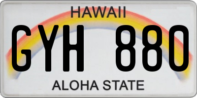 HI license plate GYH880
