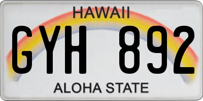 HI license plate GYH892