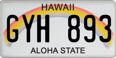 HI license plate GYH893
