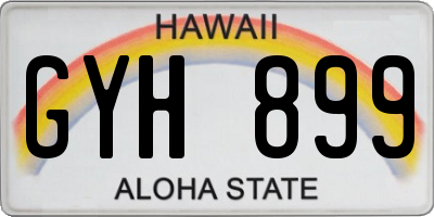 HI license plate GYH899
