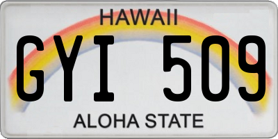 HI license plate GYI509