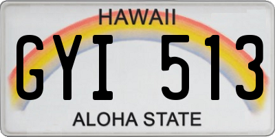 HI license plate GYI513