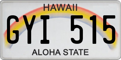 HI license plate GYI515