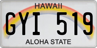 HI license plate GYI519