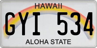 HI license plate GYI534