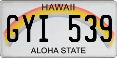 HI license plate GYI539