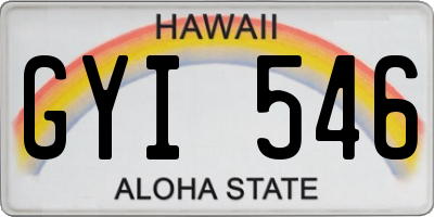 HI license plate GYI546