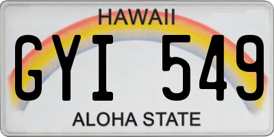 HI license plate GYI549