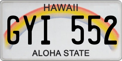 HI license plate GYI552