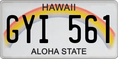 HI license plate GYI561