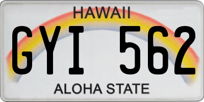 HI license plate GYI562