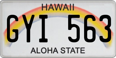 HI license plate GYI563
