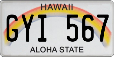 HI license plate GYI567