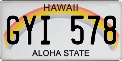 HI license plate GYI578
