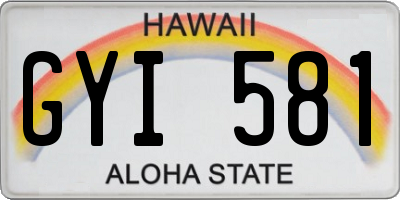 HI license plate GYI581