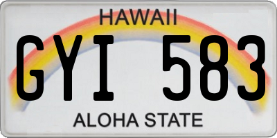 HI license plate GYI583