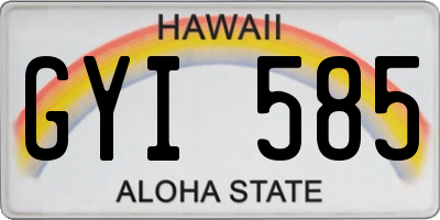HI license plate GYI585