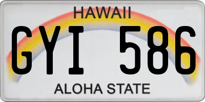 HI license plate GYI586