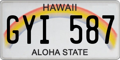 HI license plate GYI587