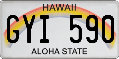 HI license plate GYI590