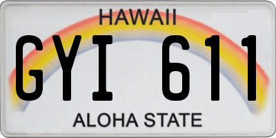 HI license plate GYI611