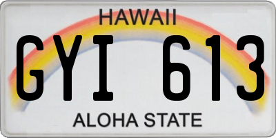 HI license plate GYI613