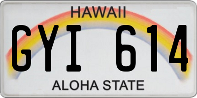 HI license plate GYI614