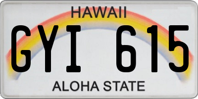 HI license plate GYI615